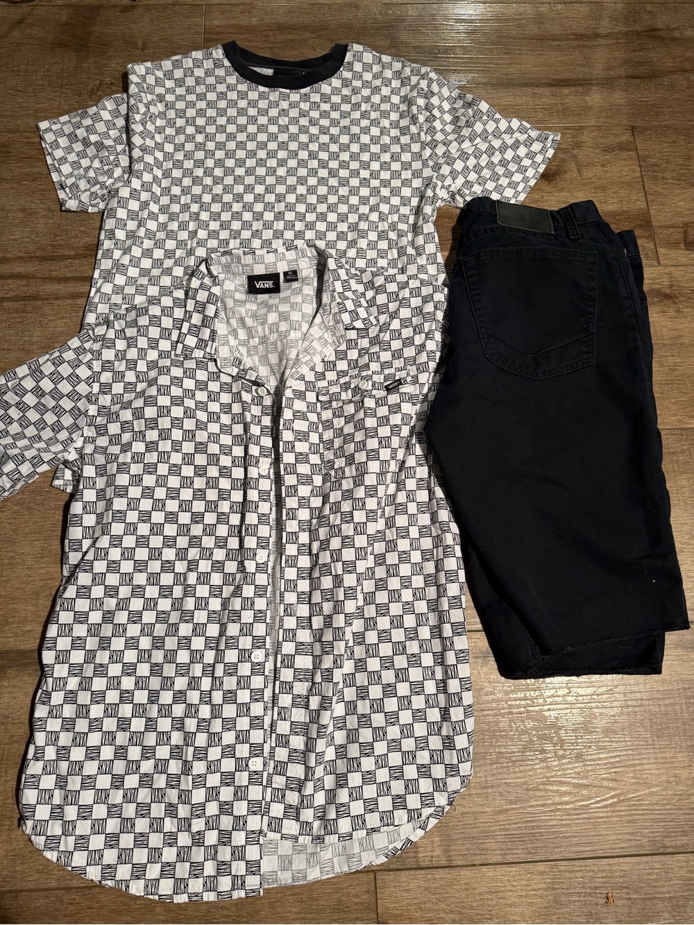 Vans Black & White Checker Button-Down Shirt